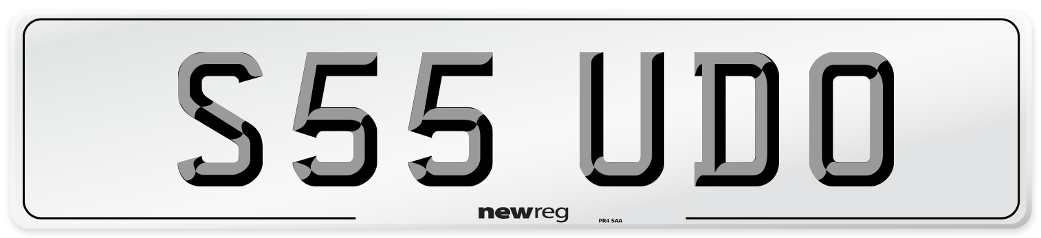 S55 UDO Number Plate from New Reg